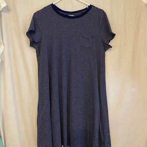 Blue and white striped  T-shirt dress